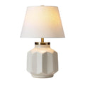 **Lampa stołowa ceramiczna z kloszem z tkaniny**