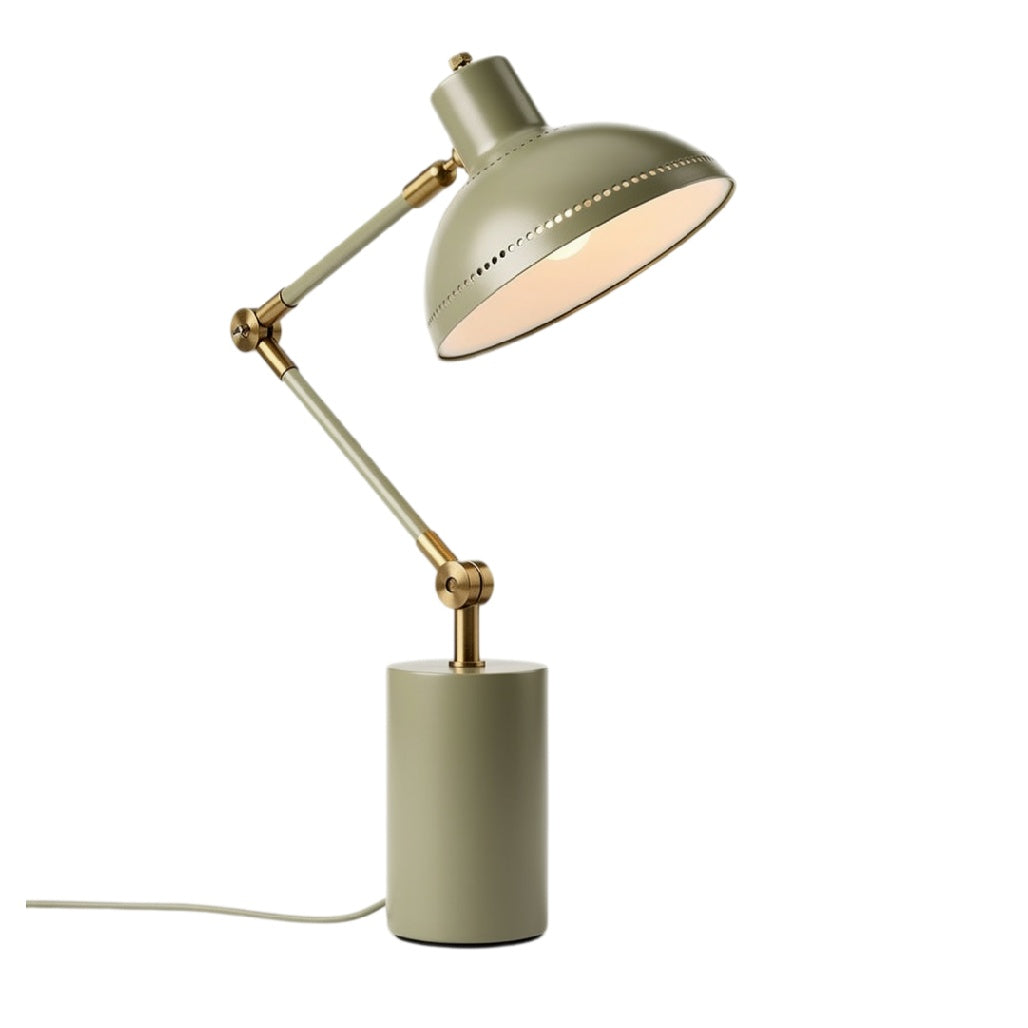 **Tytuł techniczny po polsku: Lampa biurkowa z regulowanym ramieniem i metalowym kloszem**
